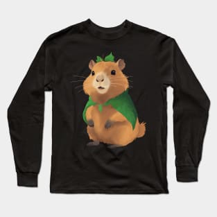 Adventurer Capybara in a Leaf Cloak Long Sleeve T-Shirt